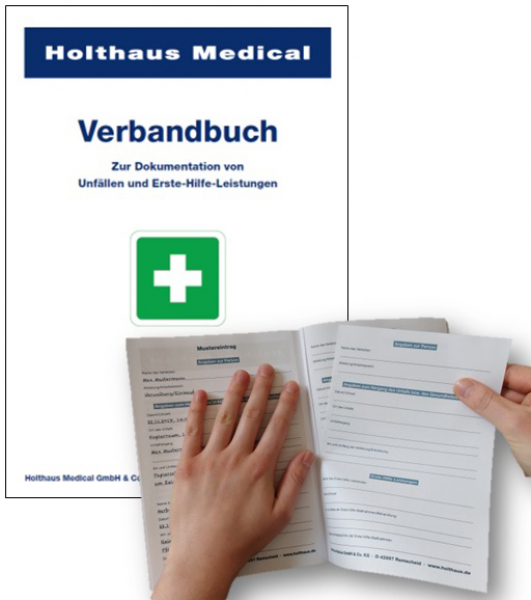 Verbandbuch mit perforierten Seiten